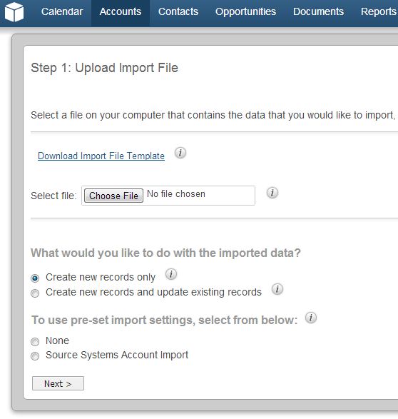Importing in SugarCRM
