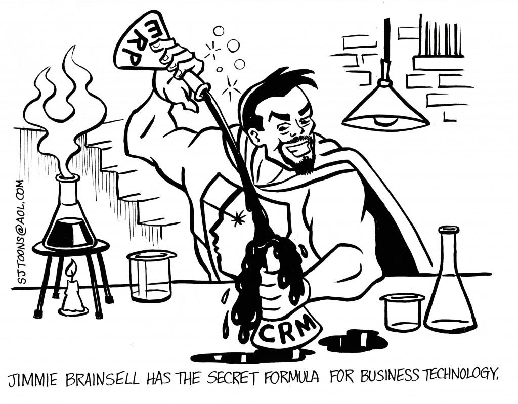 business cartoon, jimmie brainsell