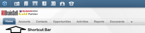 SugarCRM shortcut bar