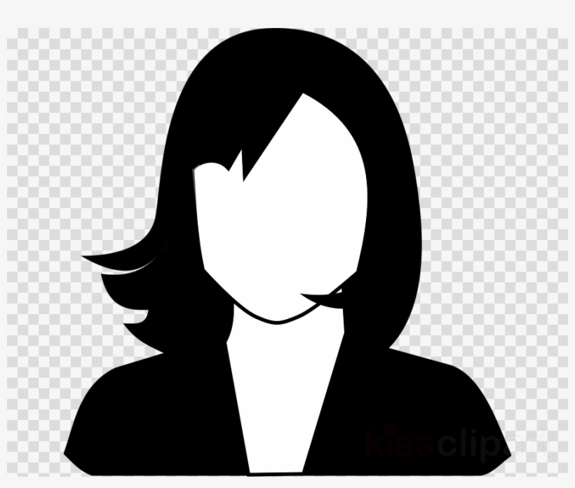 black and white outline of a woman in a v-neck jacket.