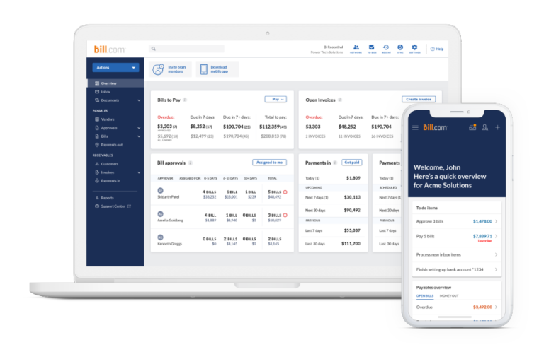 Bill.com Dashboard
