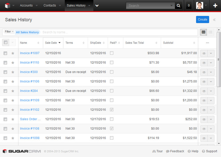 Sugar Sell QuickBooks Connector dashboard