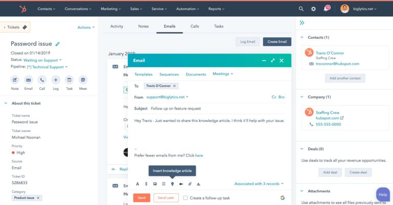 HubSpot Service Hub Ticket Overview