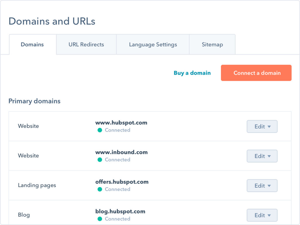 hubspot cms domains 